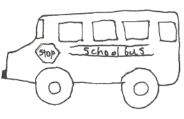 Drawing of a school bus